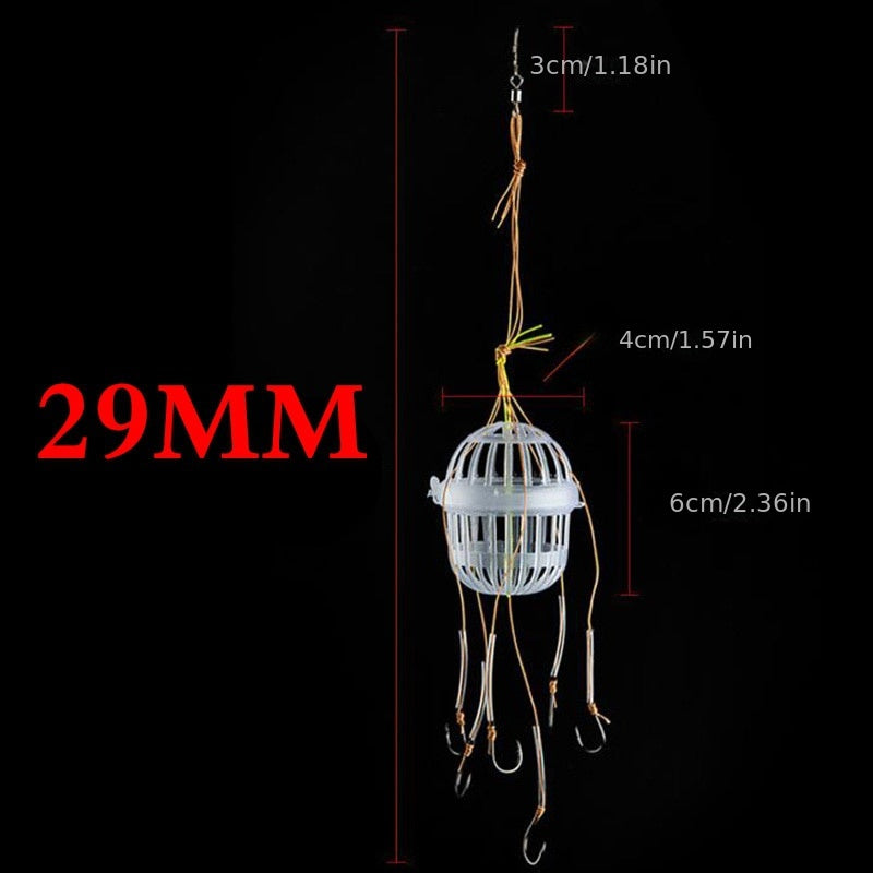 1pc High-Index Plastic Fishing Hooks Explosion Baits Cage Sea Box Hook Monsters - Six Strong Carbon Steel, Durable Plastics Carp Spherical Tackle Tools with Corrosion-Resistant Iron Construction for Smooth Catching Experience