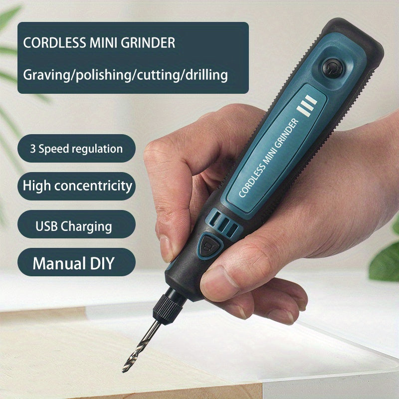 Mini Electric Grinder Pen Set – USB Rechargeable Handheld Engraving & Polishing Tool, Compact Rotary Grinder for Jade, Jewelry, Wood, and DIY Projects