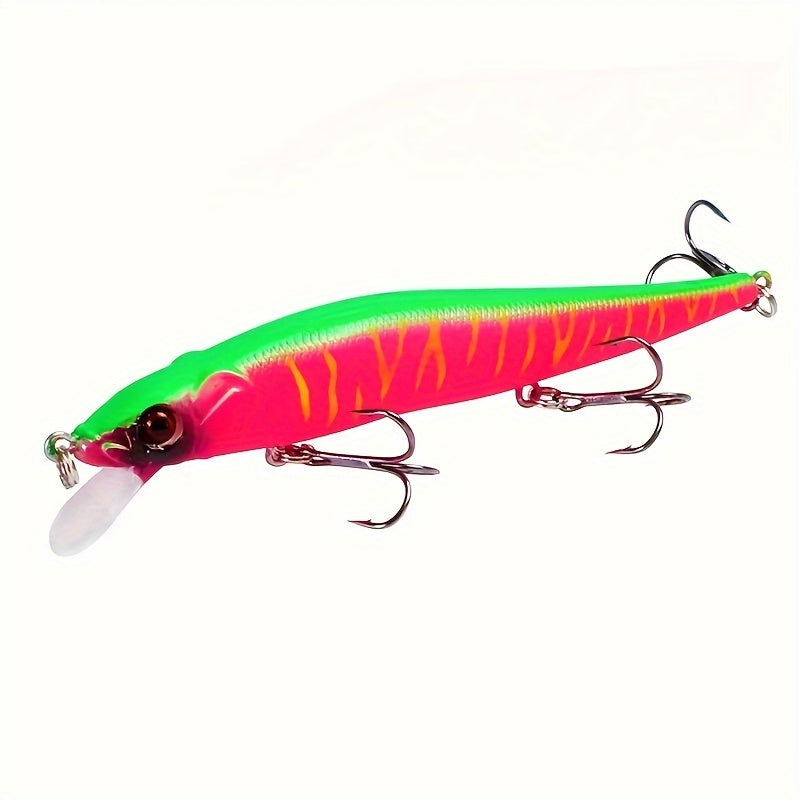 1pc 11.5cm/14g Lifelike Minnow Plastic Simulation Lure - Premium Hard Bait with 3 Sharp Treble Hooks for Pike Carp Fishing - Artificial Bait with Realistic Swimming Action