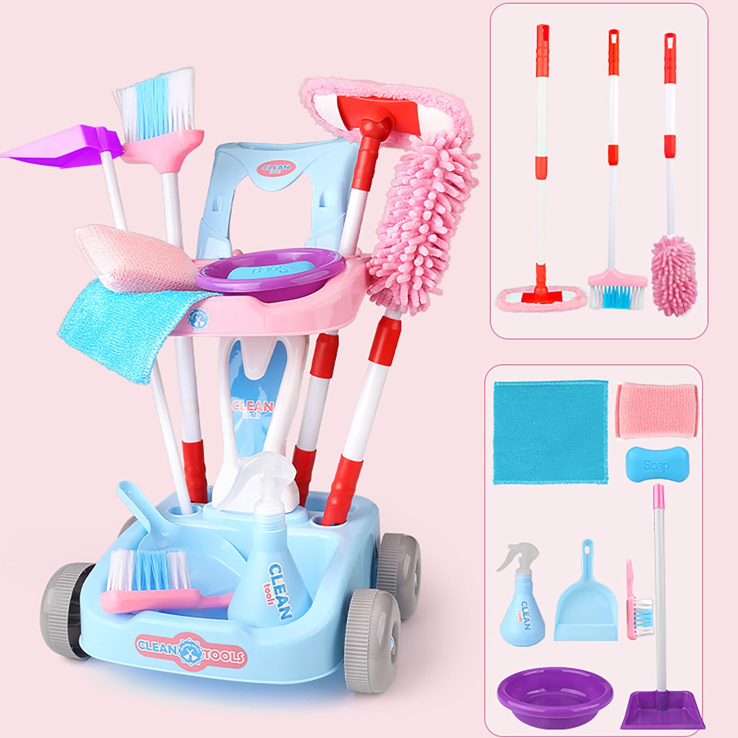 Kids’ Broom & Dustpan Toy Set – Realistic Home Cleaning Simulation, Fun Floor Sweeping Playset for Children, Perfect Birthday & Christmas Gift