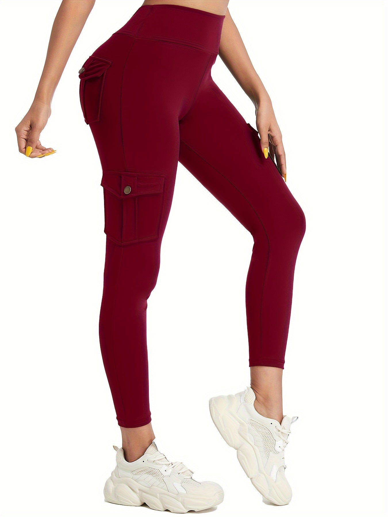 High-Waist Yoga Leggings with Multiple Pockets – Soft, Stretchy & Stylish for Running, Gym, and Everyday Wear