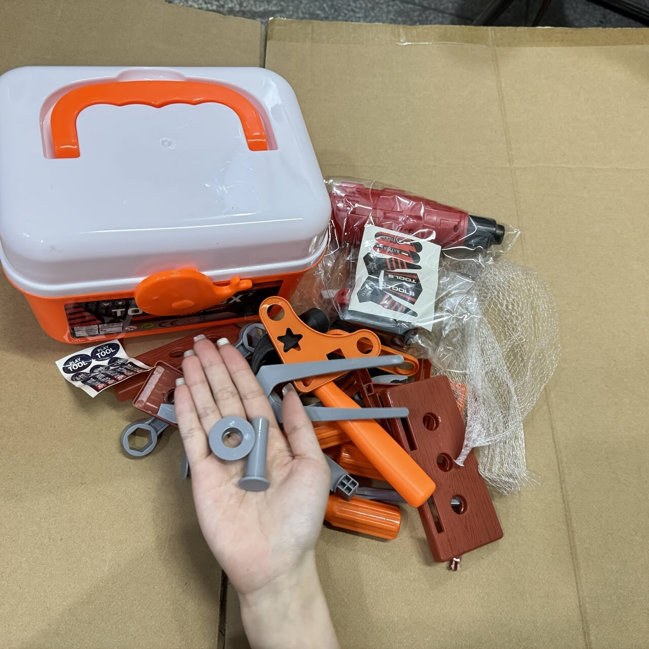 I-Children's Electric Drill Tool Box Isethi Yabafana, Ukulungisa Ukulingisa Isaha Kagesi, Isikulufu Sokulungisa Izingane, I-Play House