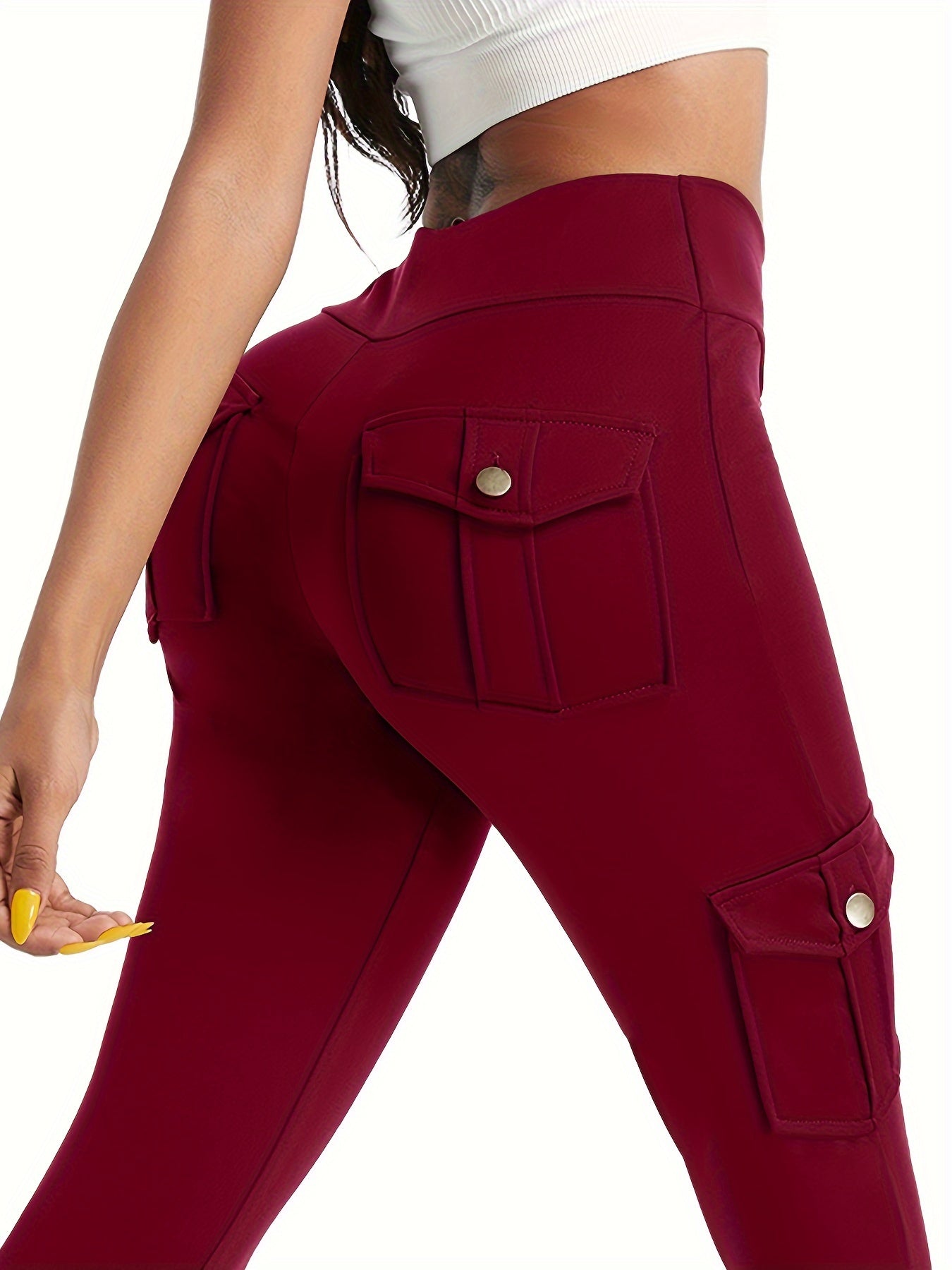 High-Waist Yoga Leggings with Multiple Pockets – Soft, Stretchy & Stylish for Running, Gym, and Everyday Wear