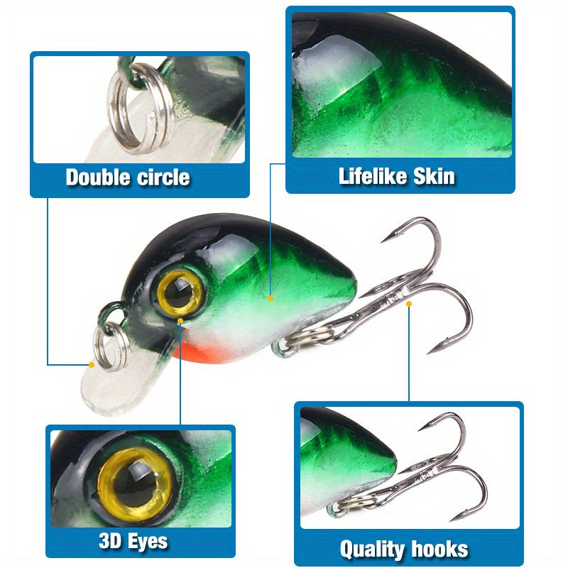 10pcs Premium Crankbait Fishing Lure Kit - Hard Bait Set for Pike, Carp, and Mixed Species - Artificial Spoonbait with Wobbling Action for Maximum Attraction