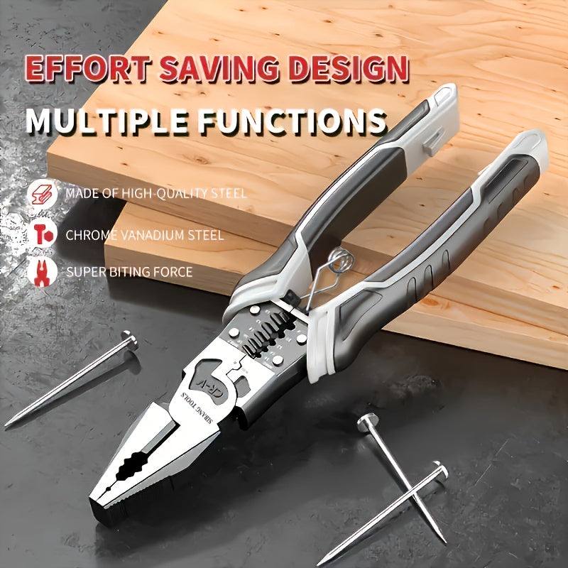 Multi-Function Combination Wire Cutter Pliers, Professional Hand Tool Automatic Wire Stripper Stripping Tools Wire Cutter, Industrial Grade Cutting Pliers With PVC Handle