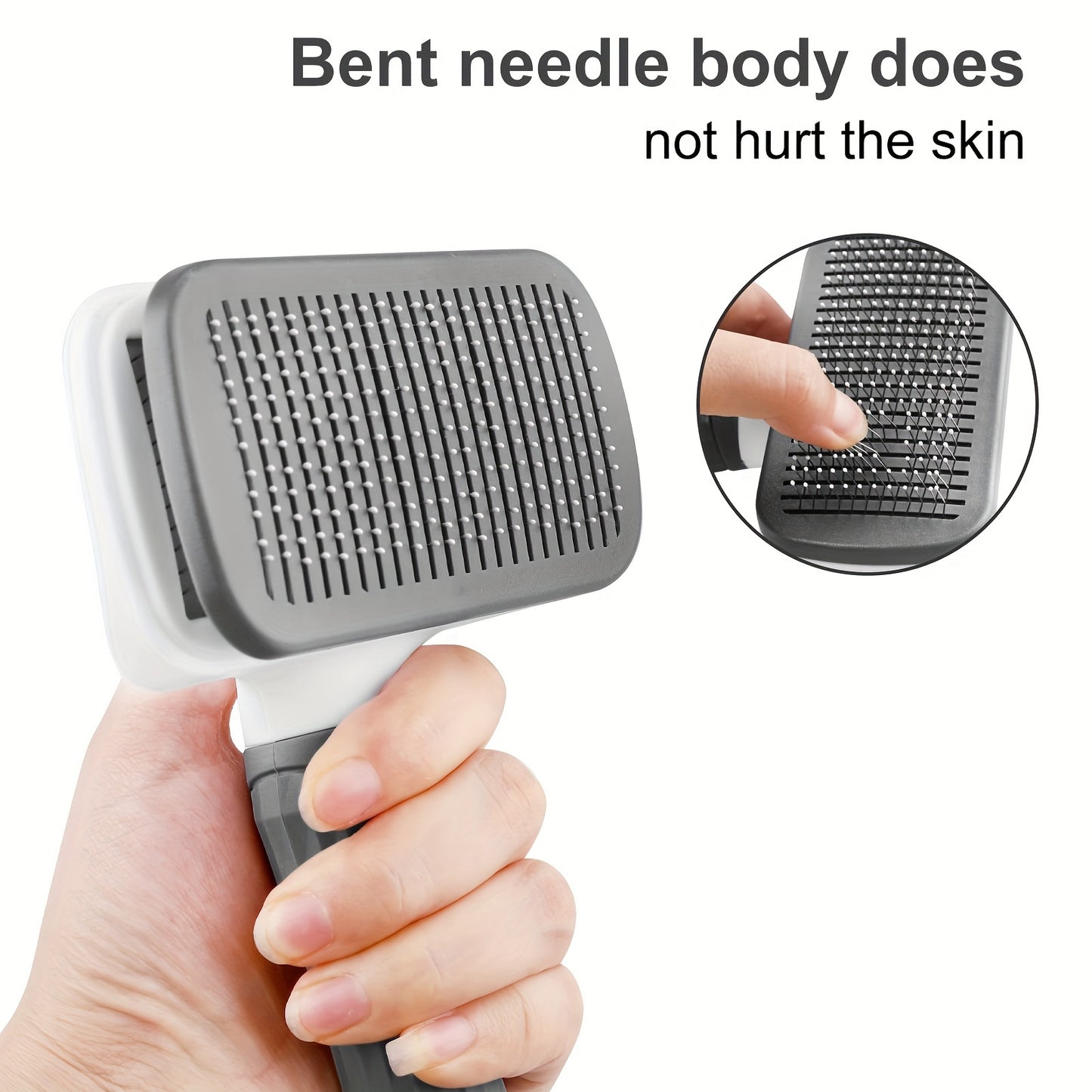Heavy-Duty Pet Grooming Comb & Deshedding Brush – One-Click Hair Release, Dual Grip Tool for Dogs & Cats – Removes Loose Fur, Reduces Shedding, Prevents Matting, Promotes Healthy Coat – Perfect for Long-Haired Breeds