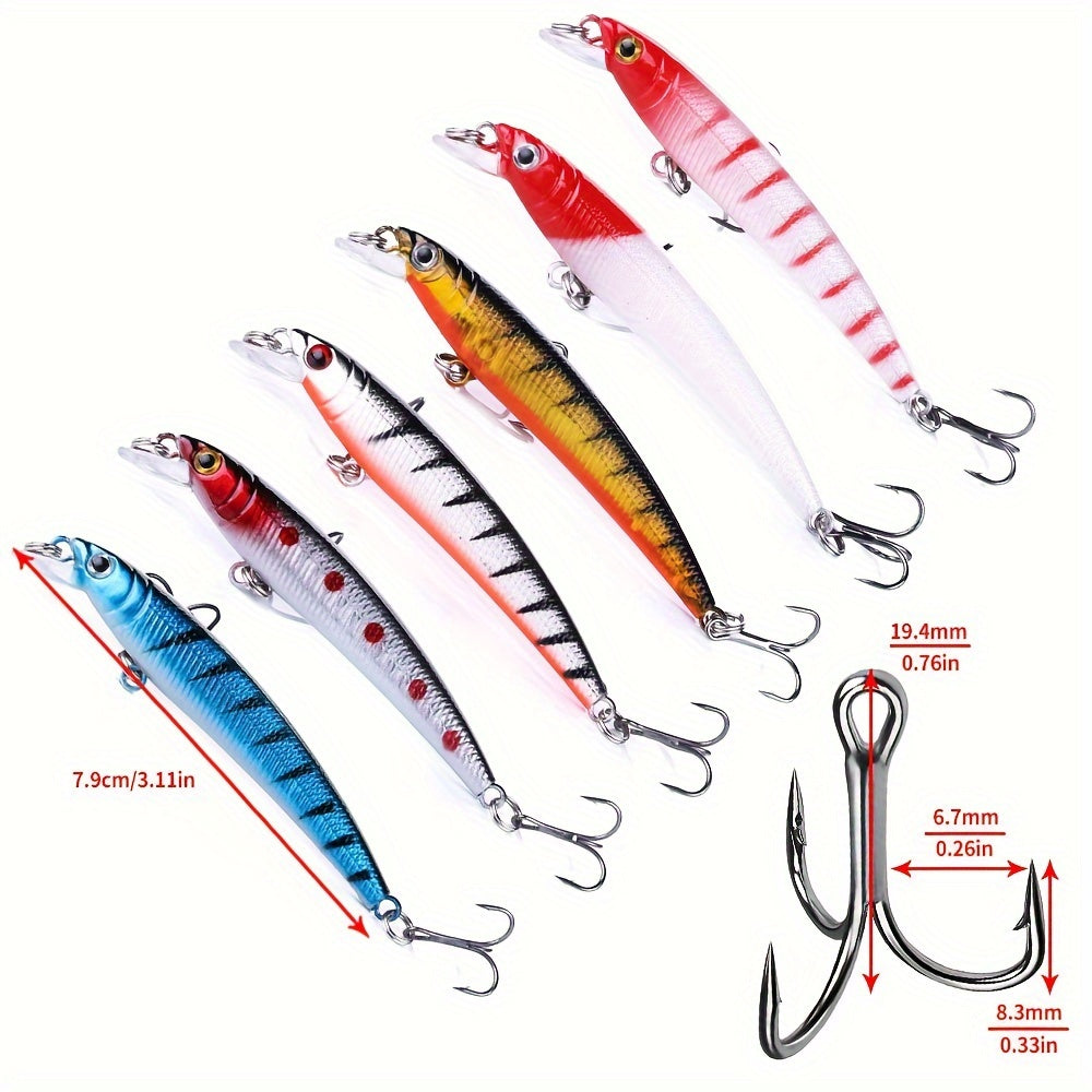 56-Piece Topwater Minnow Fishing Lures Kit - High-Performance Artificial Tackle with Realistic Crank Baits for Guaranteed Catch - Ideal for All Fish Species, Perfect for Beginners and Pros!