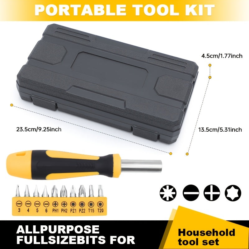 25-Piece Household Tool Set with Storage Case – Essential Hand Tools Kit with Hammer, Pliers, Screwdrivers & Tape Measure – Durable Steel Tools for