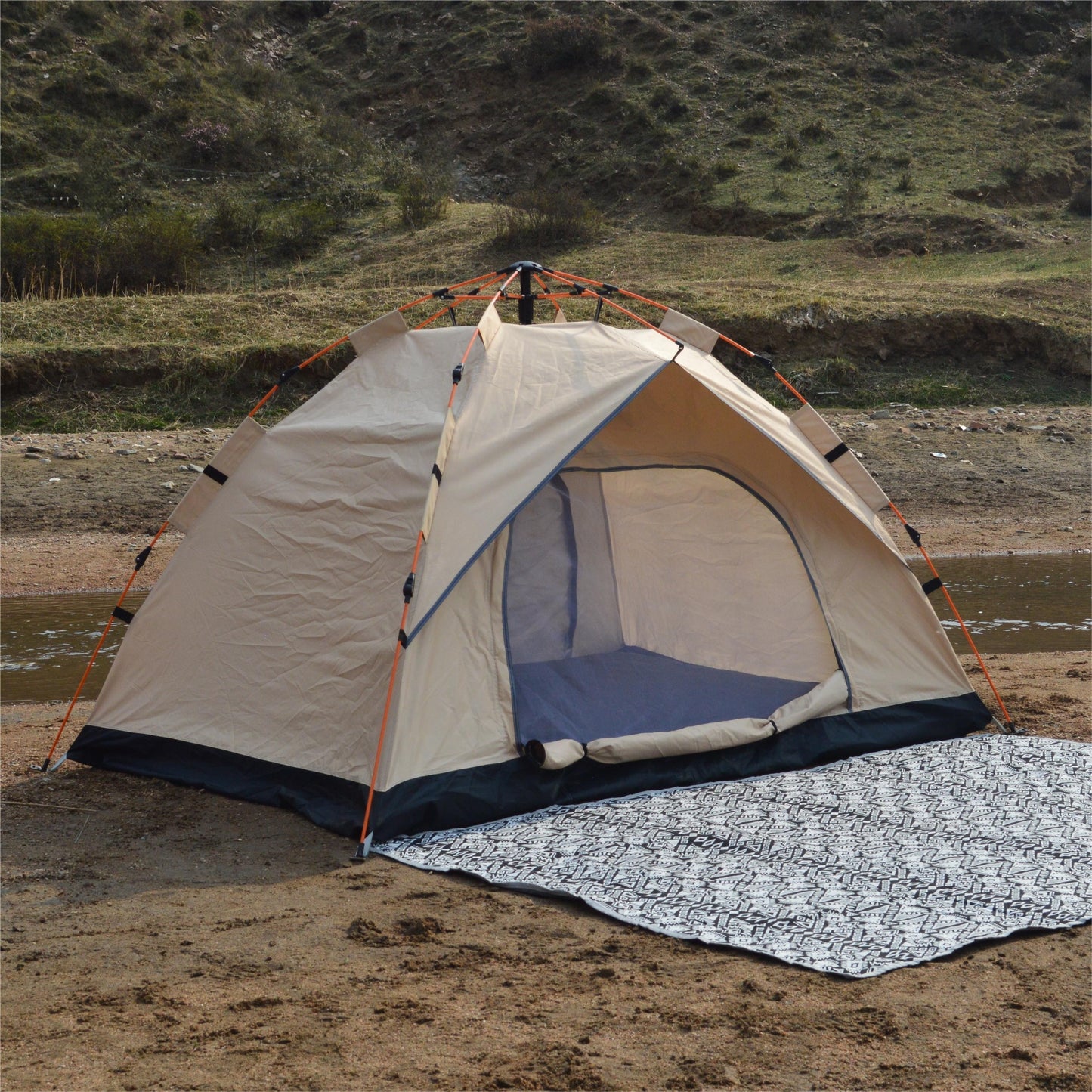 QuickSet 2-3/3-4 Person Portable Camping Tent - Waterproof, Sun-Protected, Automatic Quick-Opening Design - Ideal for Outdoor Travel, Beach, Fishing, Hiking Adventures