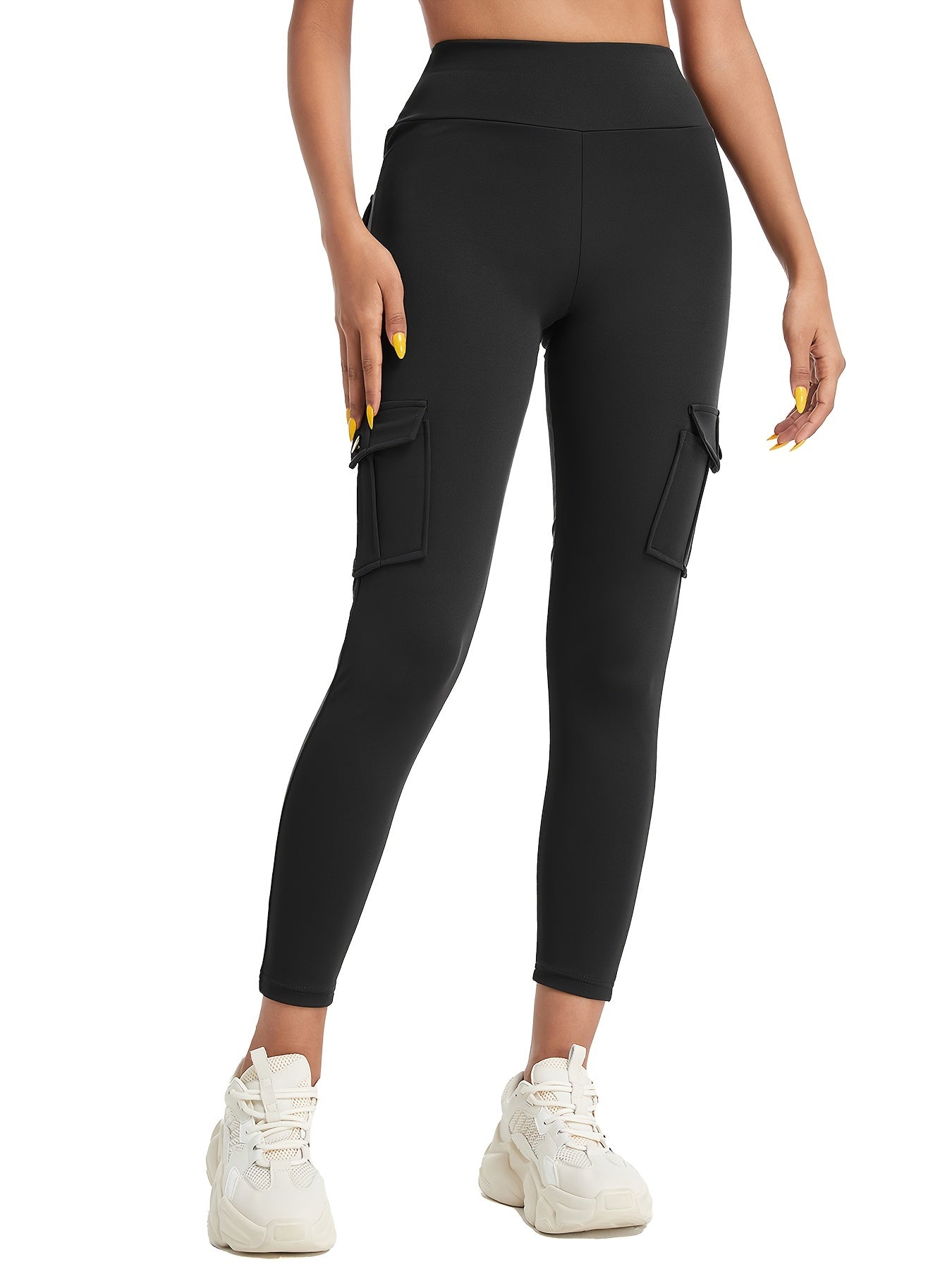 High-Waist Yoga Leggings with Multiple Pockets – Soft, Stretchy & Stylish for Running, Gym, and Everyday Wear