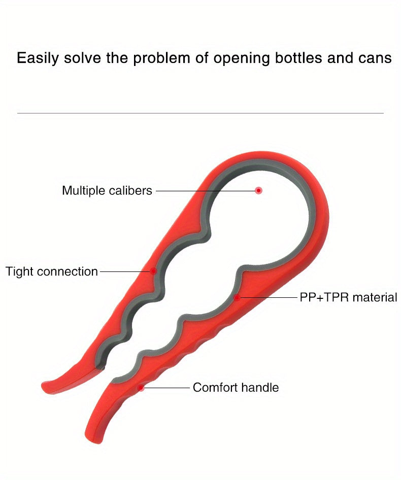 1pc Multifunctional Lid Opening Tool Four-in-one Twisting Lid Opening Canning Device Labor-saving Lid Opener Kitchen Life Supplies Bottle Opener Can Opener