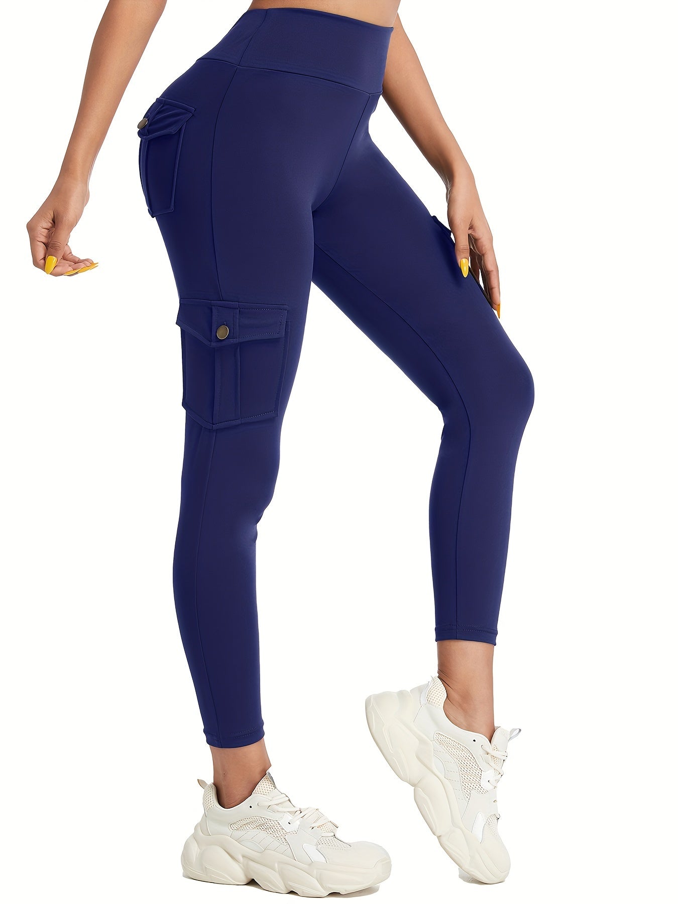 High-Waist Yoga Leggings with Multiple Pockets – Soft, Stretchy & Stylish for Running, Gym, and Everyday Wear