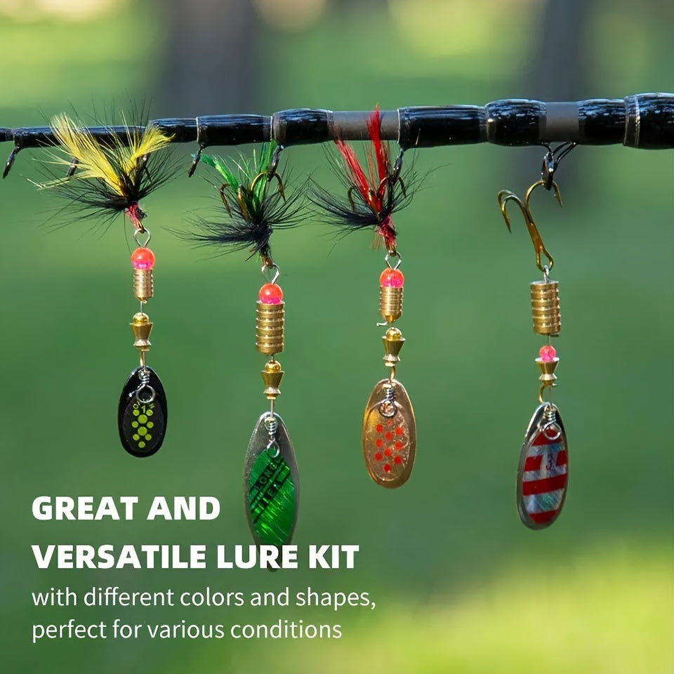 10pcs Metal Spoon Spinning Lure, Spoon Bait With Treble Hook For Pike, Fishing Tackle