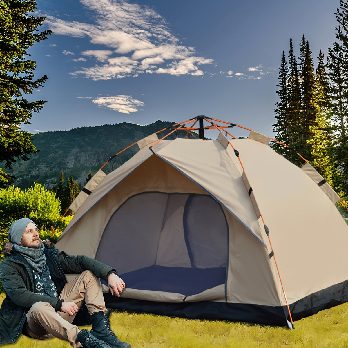 QuickSet 2-3/3-4 Person Portable Camping Tent - Waterproof, Sun-Protected, Automatic Quick-Opening Design - Ideal for Outdoor Travel, Beach, Fishing, Hiking Adventures