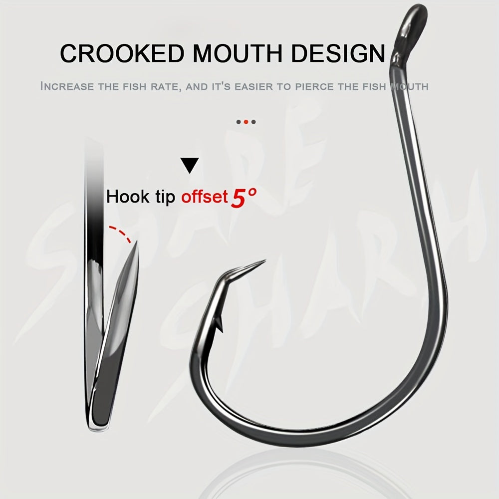 50/150pcs Premium Octopus Circle Barbed Hooks - High-Quality Offset Fishing Hooks for Catfish, Freshwater Fishing Tackle - Durable, Corrosion-Resistant, and Sharp Hooks in Various Sizes (1/0, 2/0, 3/0, 4/0, 5/0, 6/0)