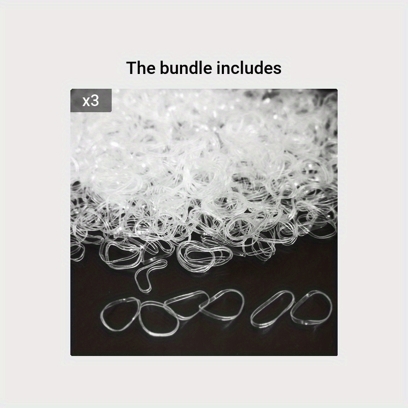 1000pcs Mini Clear Elastic Hair Rubber Bands - Soft, Gentle, and Durable Hair Ties for Women - Cute, Solid Color, Daily Headband Accessories