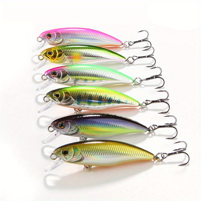 Sinking Minnow Fishing Lures, 52mm 4.5g Jerkbait Bass Pike Crankbait Wobblers Swimbait Plastic Hard Bait Fishing Accessories