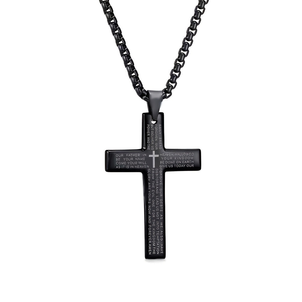 1pc Trendy Cross Pendant Necklace - Men's Fashion Necklaces for Father's Day Gift, Stylish Accessories for Him, Ideal Present for Dad, Husband, Boyfriend