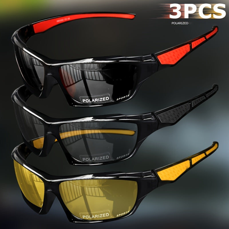 1/3pcs Vibrant Color-Changing Polarized Sports Glasses - Windproof, Anti-Glare, Unisex Design for Enhanced Visibility - Ideal for Outdoor Enthusiasts: Fishing, Biking, Hiking, Running, Driving, and More!
