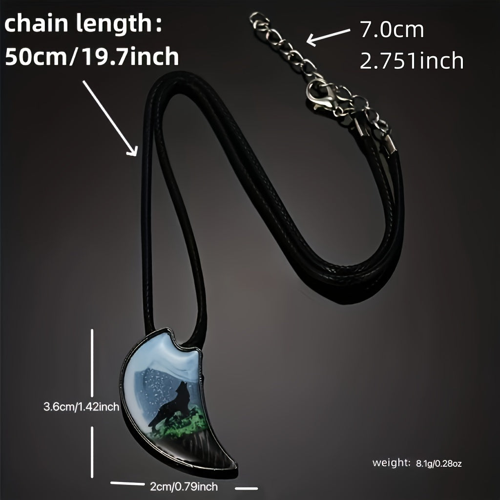 Vintage Wolf Pendant Necklace, 925 Silver Plated Copper, Synthetic Stone, Animal Jewelry for Men and Women, Daily Wear, Valentine'S Day Gift, All Seasons Compatible