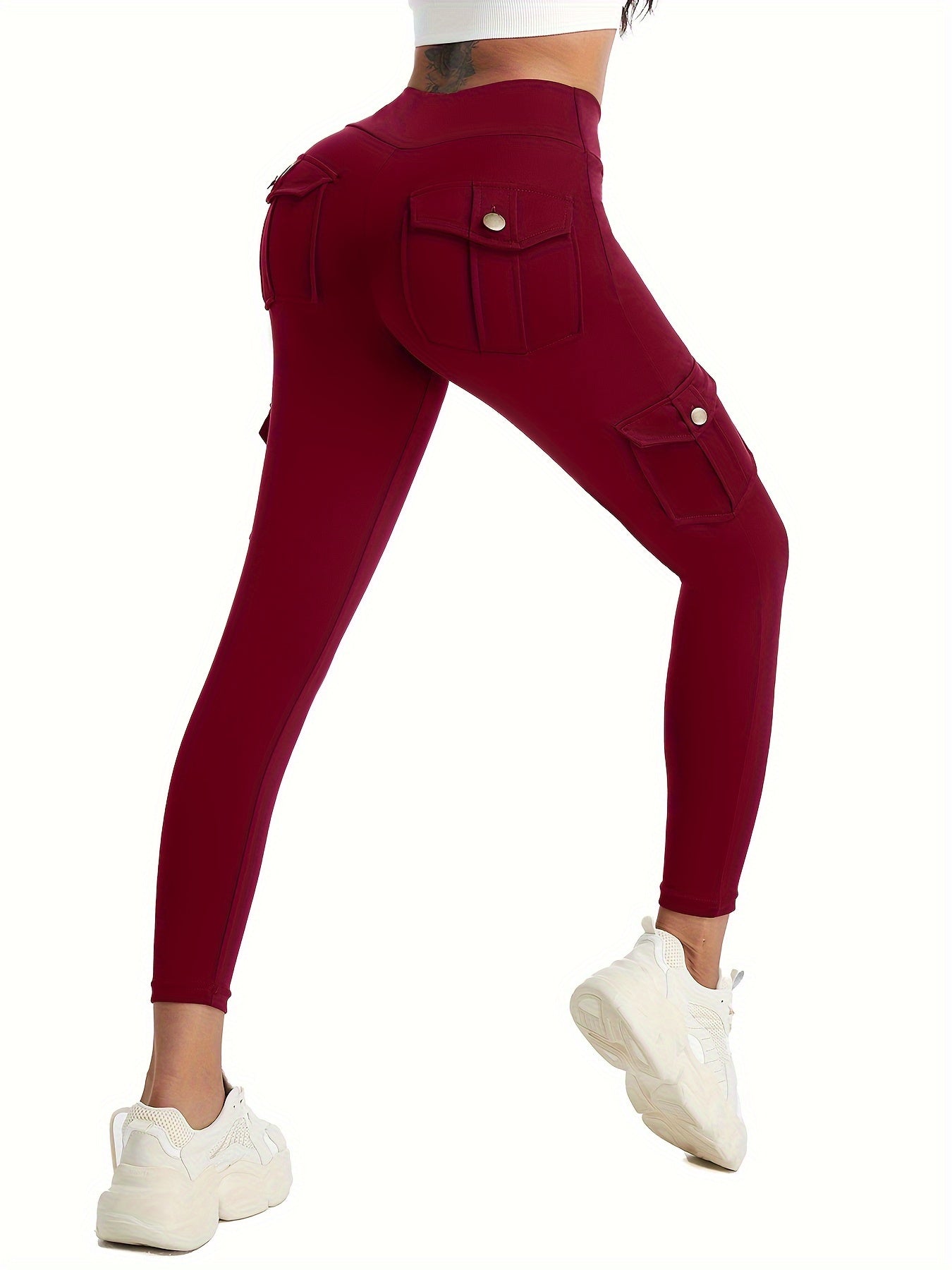 High-Waist Yoga Leggings with Multiple Pockets – Soft, Stretchy & Stylish for Running, Gym, and Everyday Wear