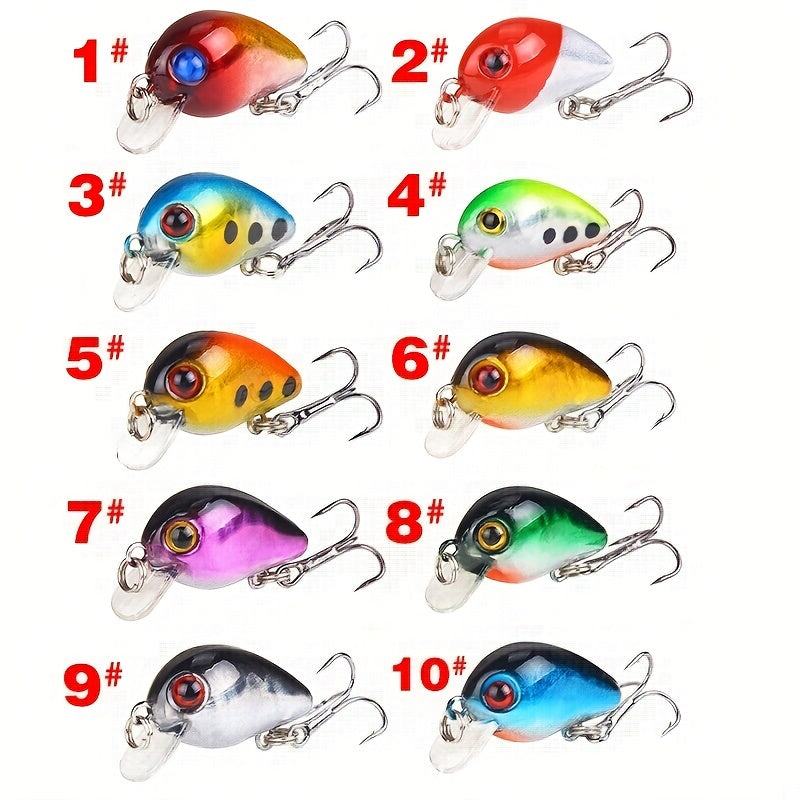 10pcs Premium Crankbait Fishing Lure Kit - Hard Bait Set for Pike, Carp, and Mixed Species - Artificial Spoonbait with Wobbling Action for Maximum Attraction
