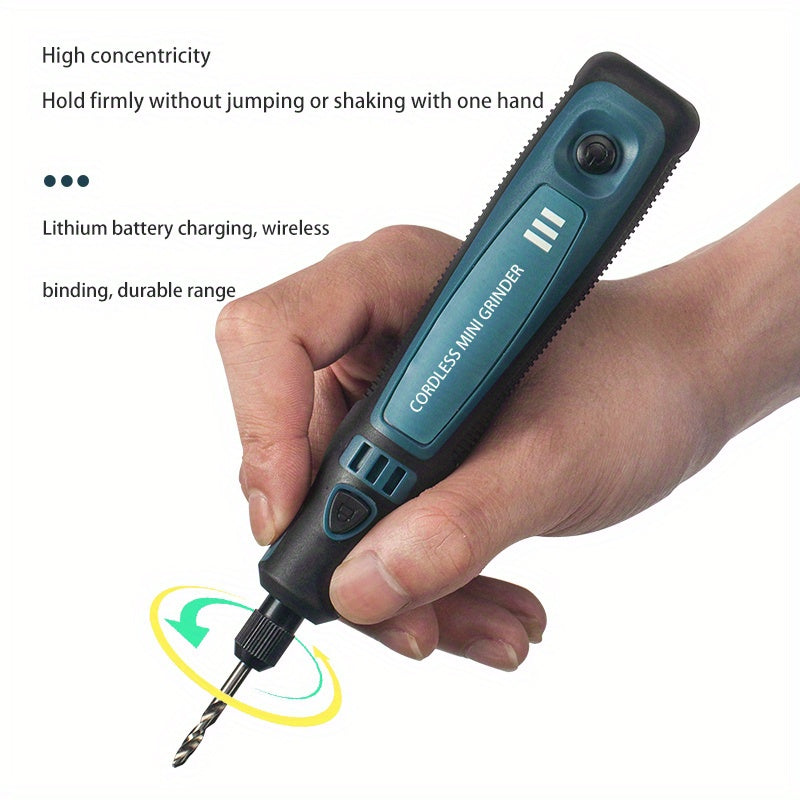 Mini Electric Grinder Pen Set – USB Rechargeable Handheld Engraving & Polishing Tool, Compact Rotary Grinder for Jade, Jewelry, Wood, and DIY Projects