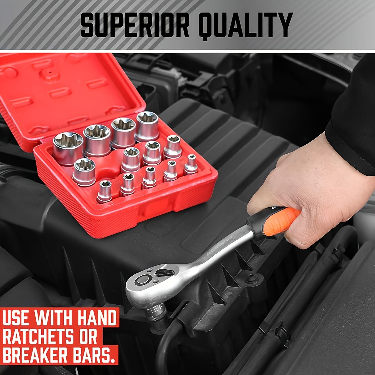 14pcs Hexagon Flower Key Star Type Socket Combination Auto Repair Tool Torx Type Socket