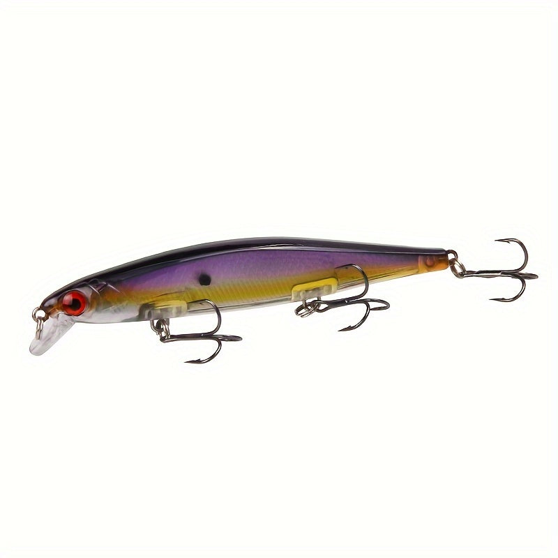 1pc 11cm/13g I-Swimbait Yokwenziwa Kokudoba, I-Minnow Bait Ecwilayo, I-Plastic Lure Enamahhuku Amathathu Ama-Treble E-Bass Pike Carp, I-Fishing Tackle