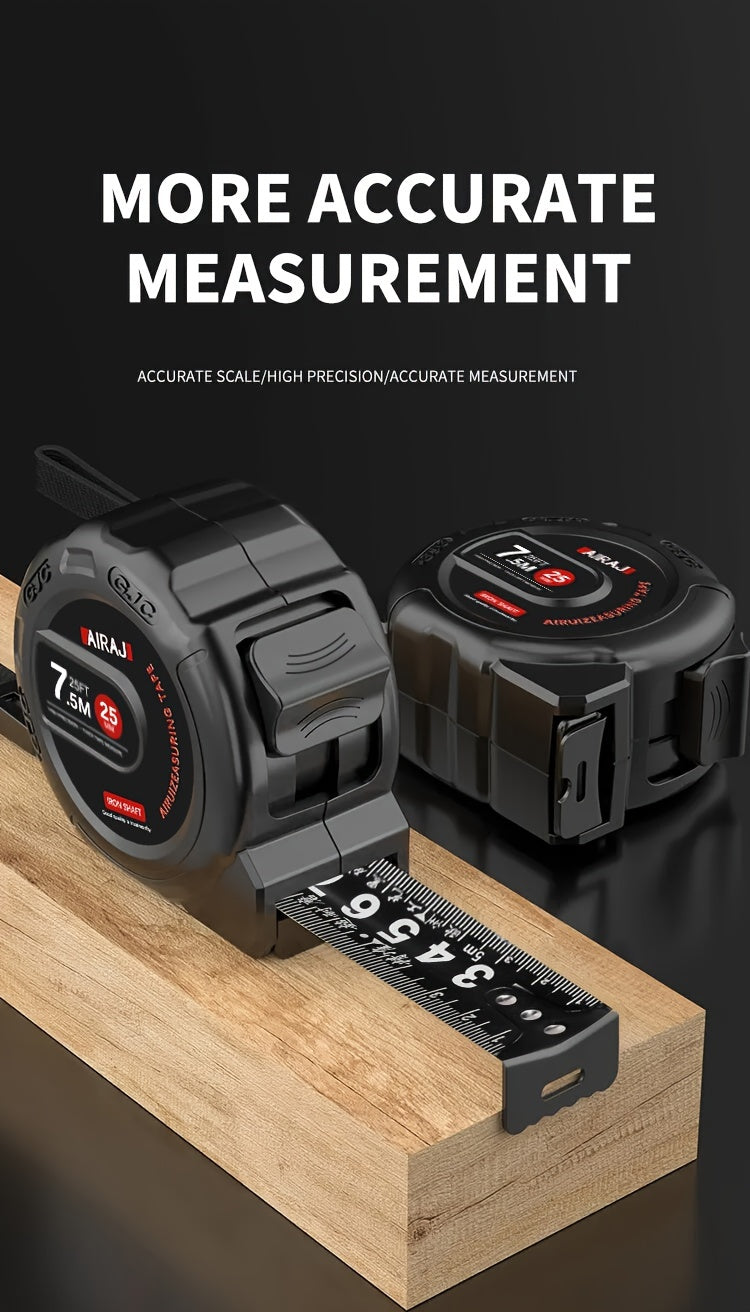 AIRAJ Digital Tape Measure – High-Accuracy 3m/5m/7.5m, Dual Metric & Imperial Scale, Durable Rust-Proof Industrial Measuring Tool (Non-Laser)