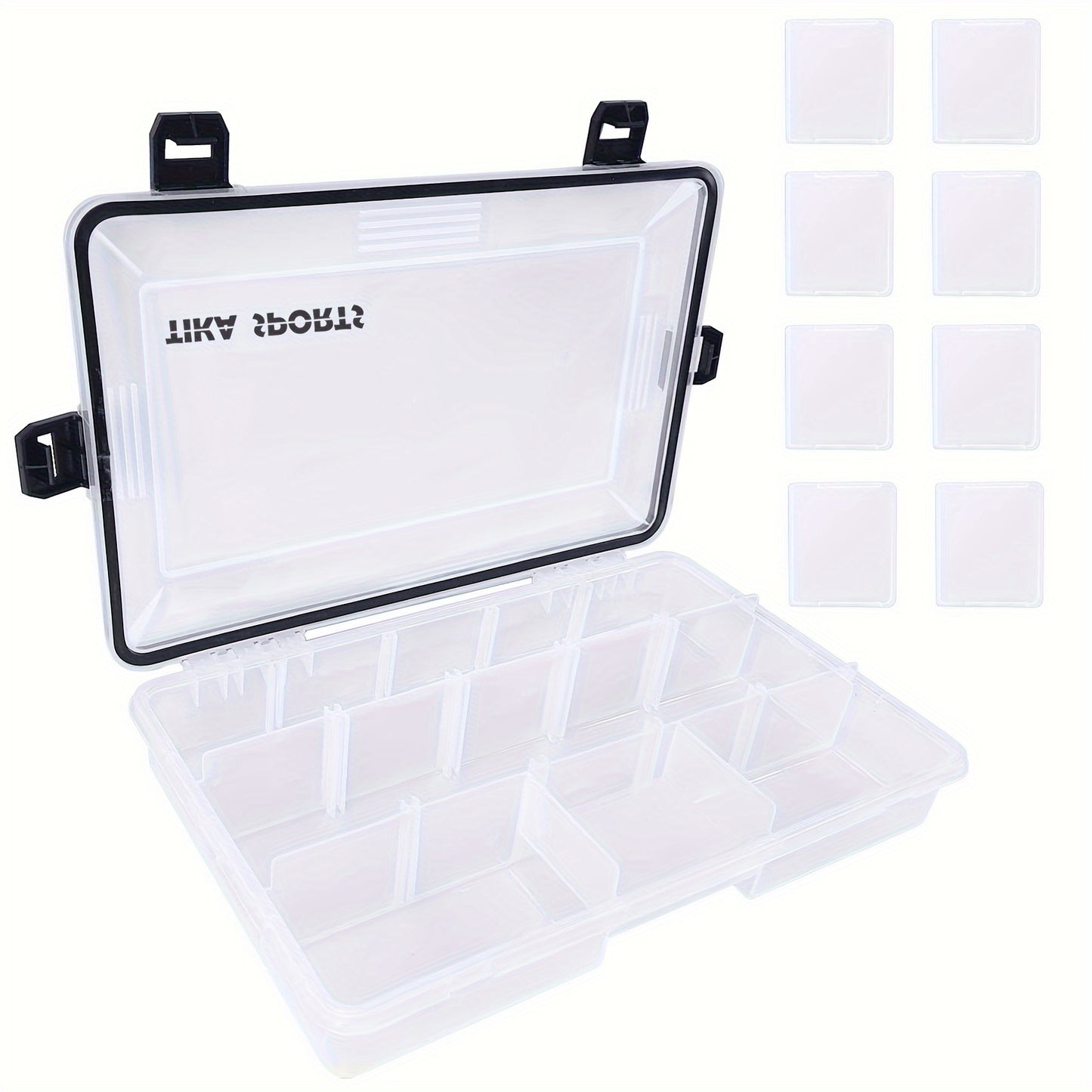 2pcs Waterproof Fishing Tackle Boxes, Hooks Storage Trags Organizer Box, Transparent Adjustable Dividers, Hold Terminal Fishing Tackle And Lure Box (26.92X16.76X5.08cm-2pc Transparent)