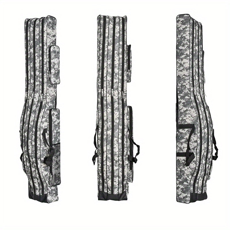 1pc Durable 3-Layer Fishing Rod Storage Bag - Effectively Protects and Organizes Your Valuable Tackle and Gear, Keeping Them Safe and Within Reach