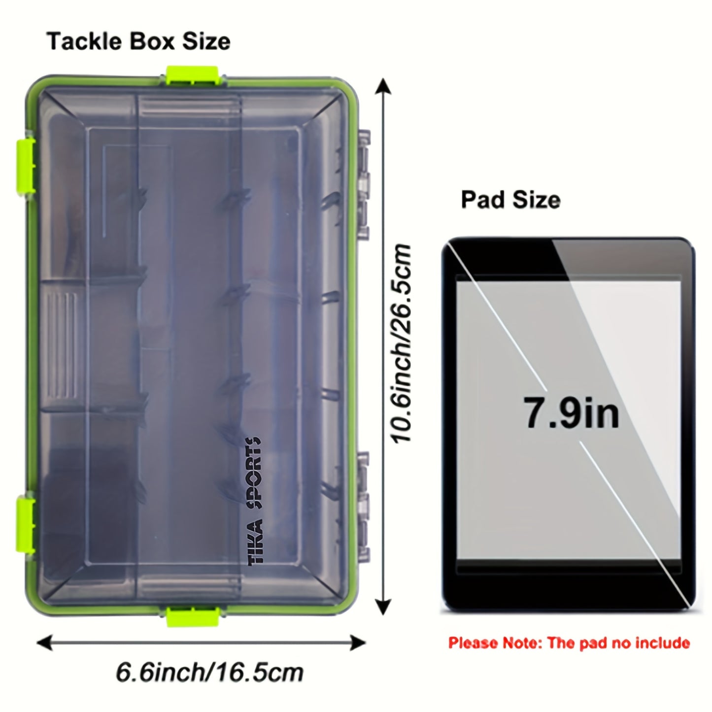 2pcs Waterproof Fishing Tackle Boxes, Hooks Storage Trags Organizer Box, Transparent Adjustable Dividers, Hold Terminal Fishing Tackle And Lure Box (26.92X16.76X5.08cm-2pc Transparent)