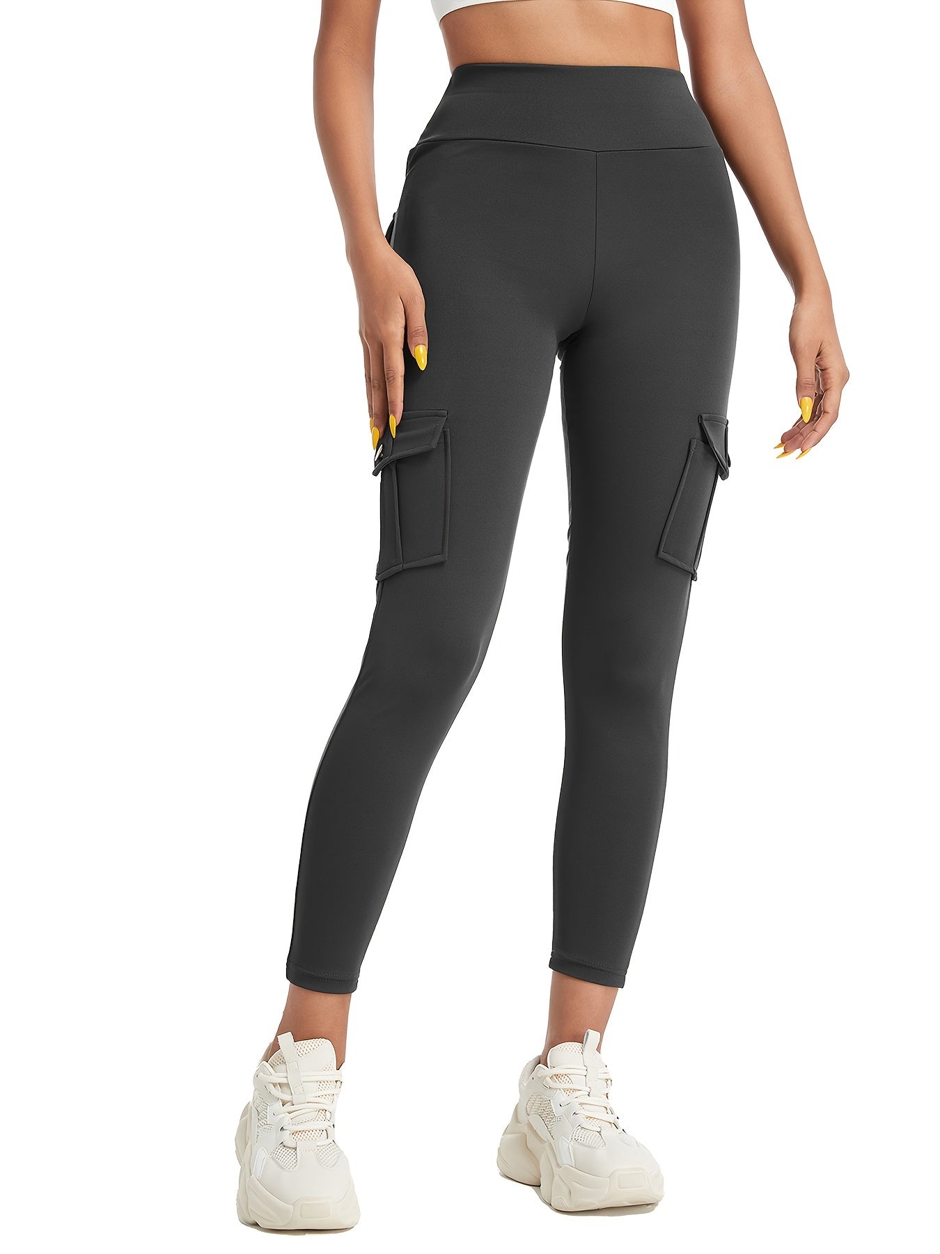 High-Waist Yoga Leggings with Multiple Pockets – Soft, Stretchy & Stylish for Running, Gym, and Everyday Wear
