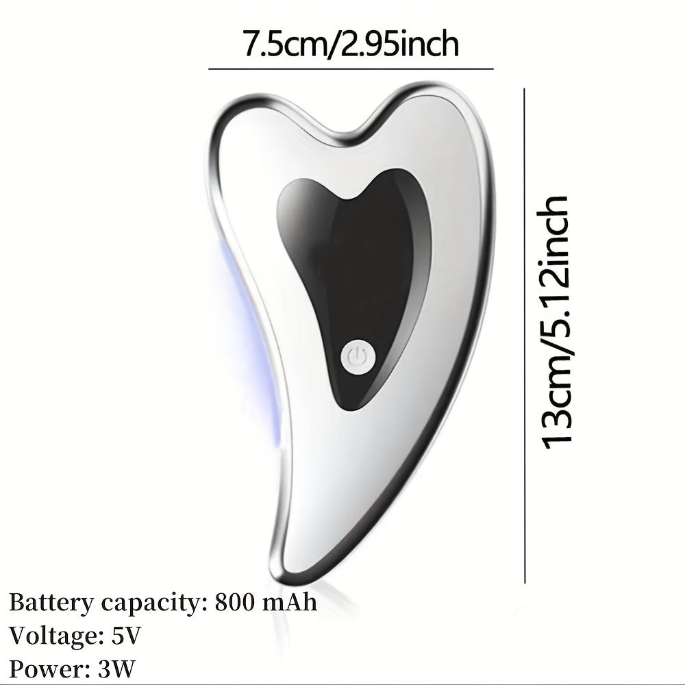 Electric gua sha tool, face neck body massager, two modes vibration heating massage tool, home convenient beauty instrument