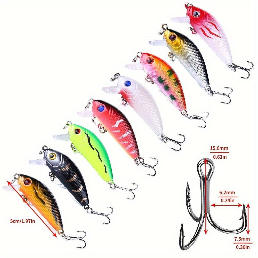56-Piece Topwater Minnow Fishing Lures Kit - High-Performance Artificial Tackle with Realistic Crank Baits for Guaranteed Catch - Ideal for All Fish Species, Perfect for Beginners and Pros!