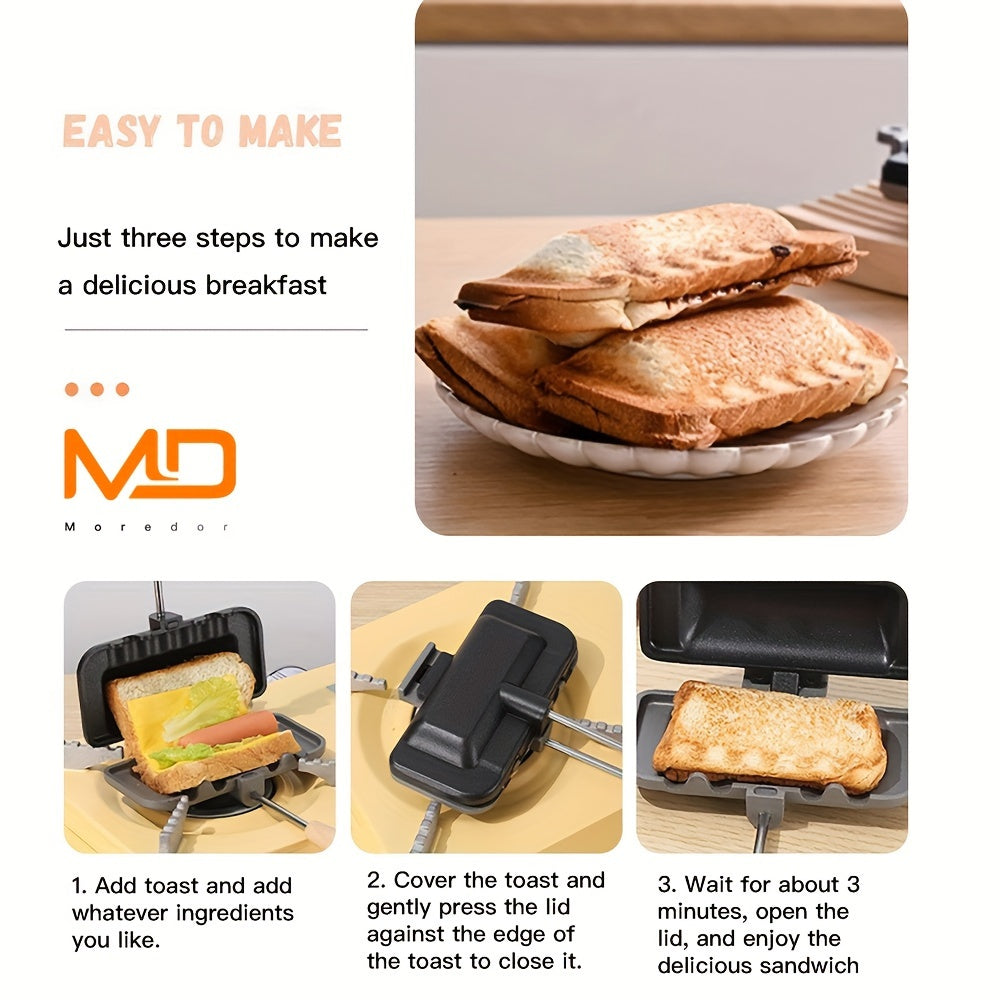 1pc Double Sided Non-Stick Sandwich Maker - Perfect For Breakfast, Paninis, Waffles, And Hamburgers - Kitchen Gadget And Baking Tool For Home Kitchen
