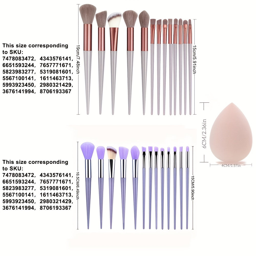 13PCS Soft Fluffy Makeup Brushes Set With Makeup Sponge For Cosmetics Foundation Blush Powder Eyeshadow Kabuki Blending Makeup Brush Beauty Tool