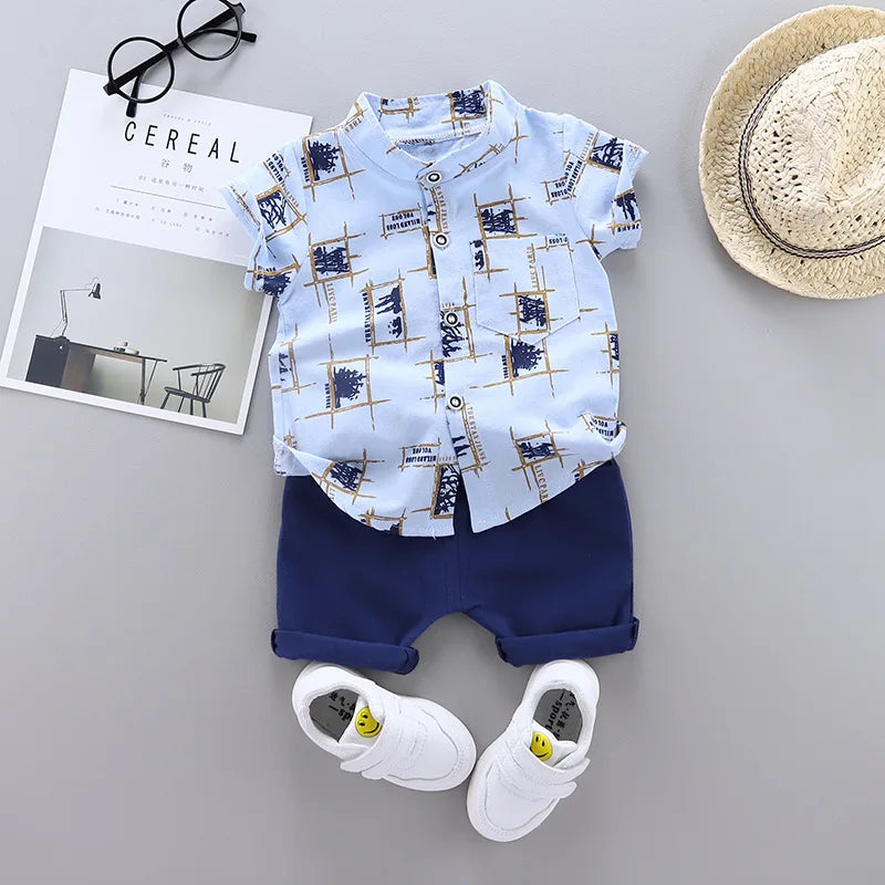 Fashion Baby Boy's Suit Summer Casual Clothes Set Top Shorts 2PCS Baby Clothing Set For Boys Infant Suits Kids Clothes