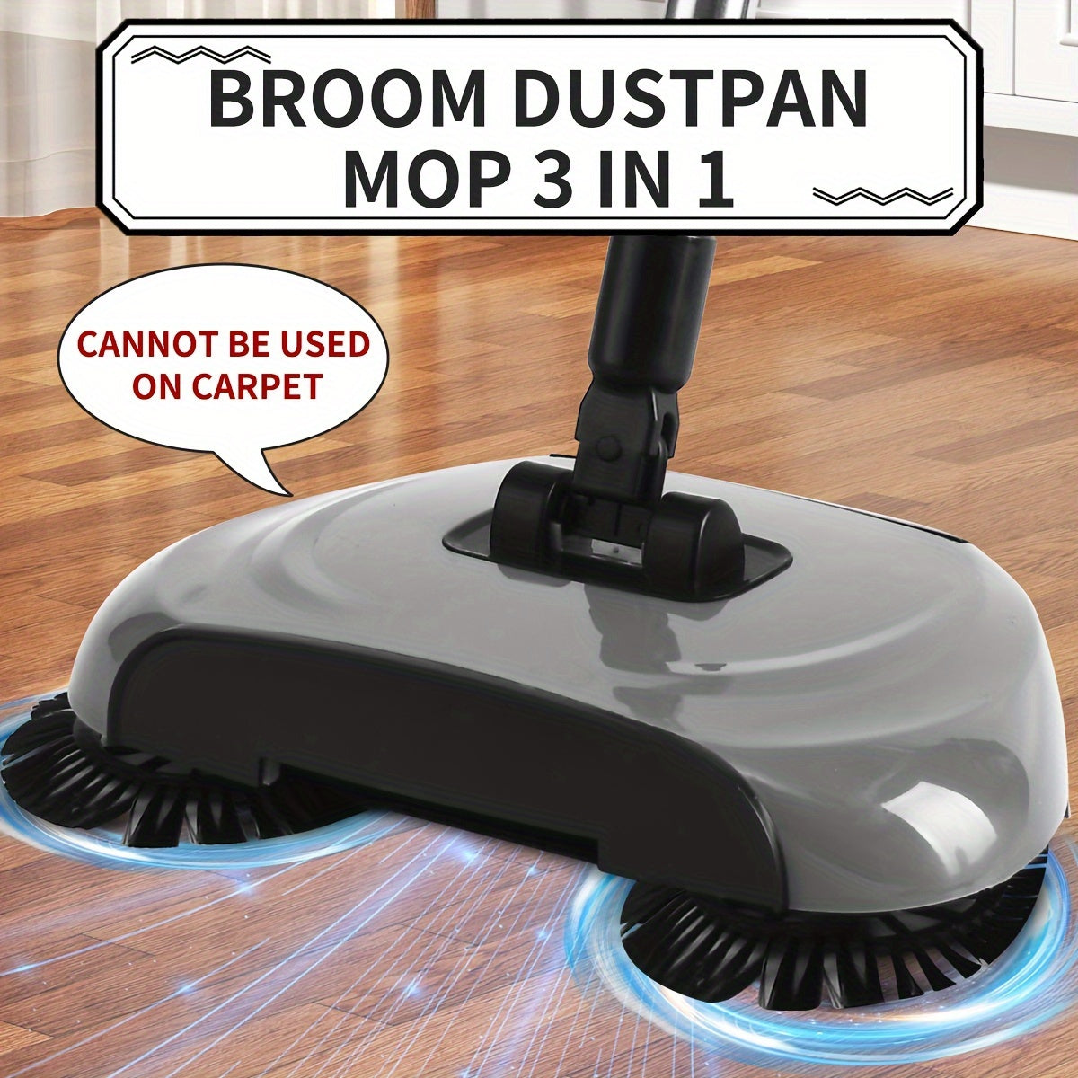 1set, 3-in-1 Multifunctional Hand Push Sweeper, Vacuum Cleaner, Hand Push Sweeping And Moping Machine, To Remove Garbage, Pet Hair And Dust, Dry And Wet Use, Suitable For Hardwood Ceramic Tiles, Cleaning Supplies