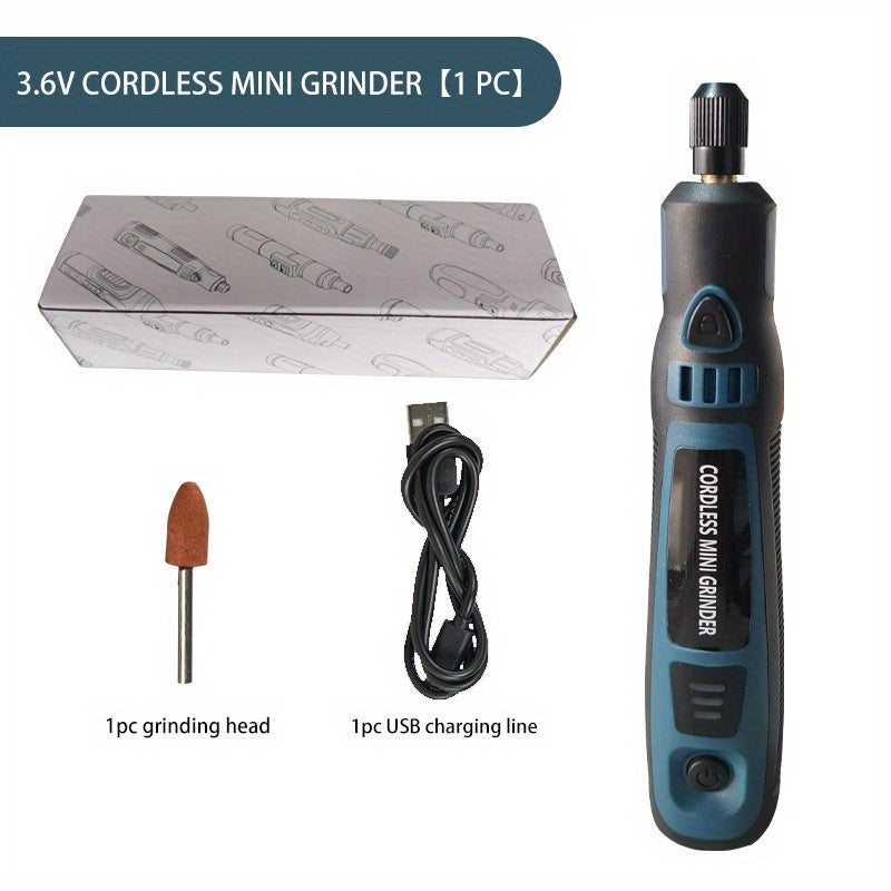 Mini Electric Grinder Pen Set – USB Rechargeable Handheld Engraving & Polishing Tool, Compact Rotary Grinder for Jade, Jewelry, Wood, and DIY Projects