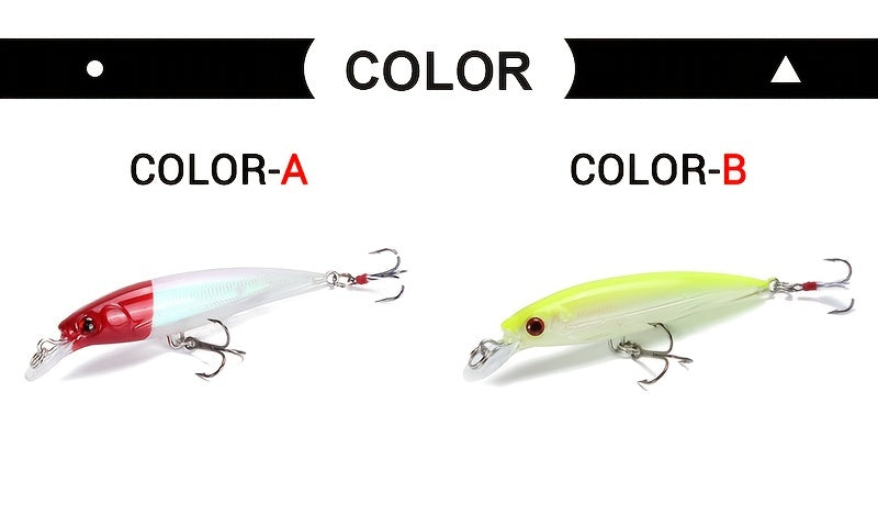 10pcs Premium 3D Bionic Fishing Lures with Laser Eyes - Artificial Hard Baits for Catching More Fish - Feather Hook, 9cm/7.2g, Lifelike Swimming Action, Durable and Long-Lasting