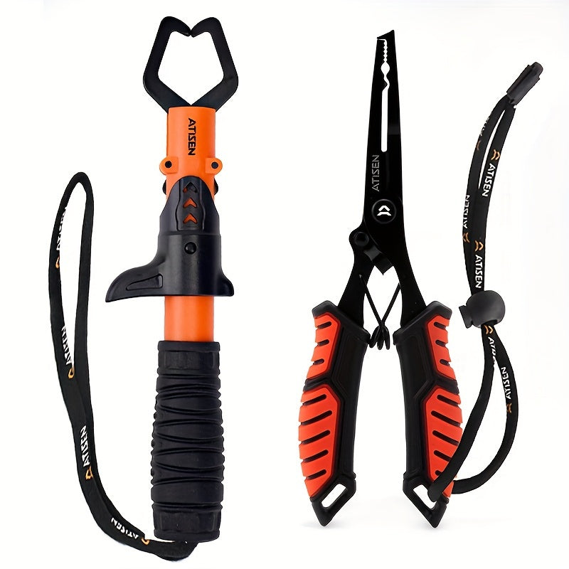 2pcs Durable Stainless Steel Fishing Pliers - Essential Tool for Easy Fish Control and Outdoor Fishing