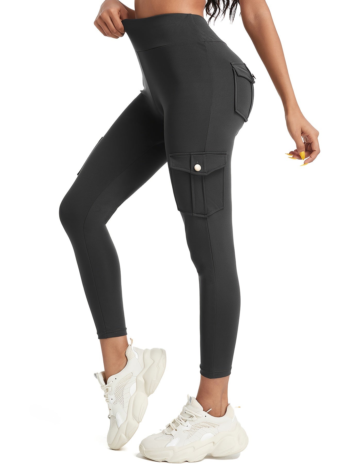 High-Waist Yoga Leggings with Multiple Pockets – Soft, Stretchy & Stylish for Running, Gym, and Everyday Wear