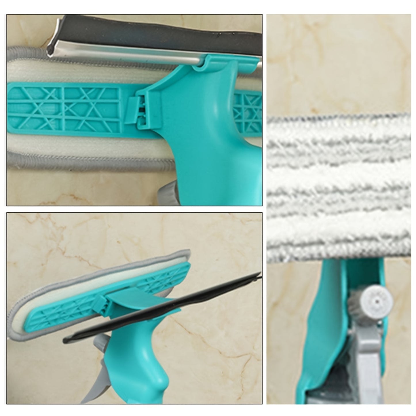 4-in-1 Glass Cleaner Brush – Multipurpose Window & Mirror Cleaning Tool with Spray, Scrub, Wipe & Scrape Functions for Bathroom, Tile & Household Surfaces