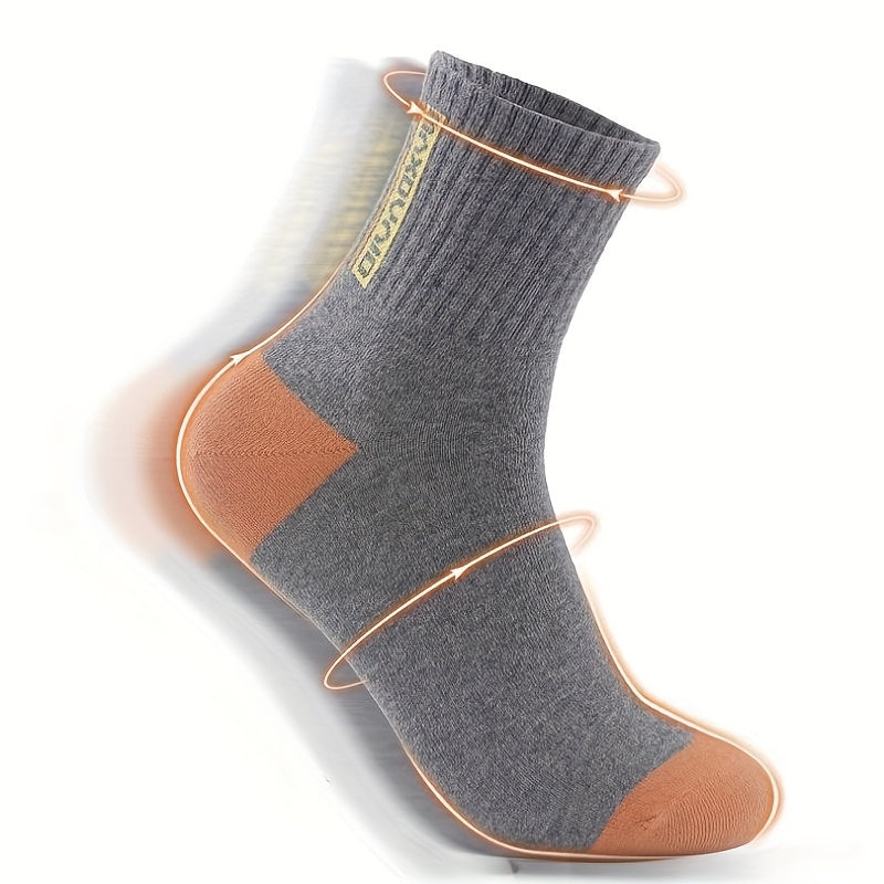 5 Pairs of Men's Comfortable Tube Socks, Men's Athletic Socks - Soft, Breathable, Ideal for Home and Outdoor Wear, Suitable for All Seasons Version