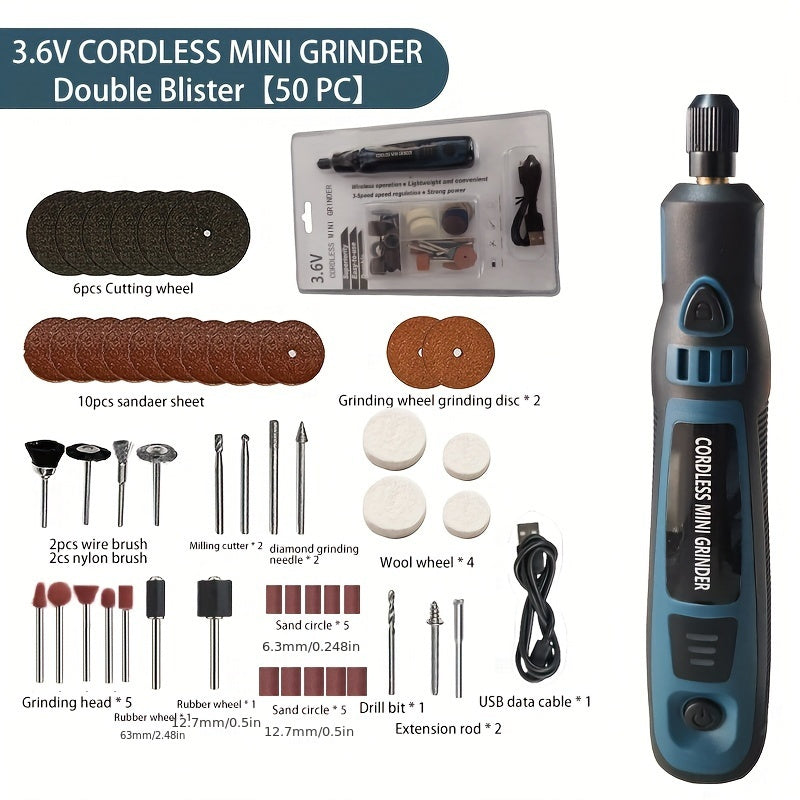 Mini Electric Grinder Pen Set – USB Rechargeable Handheld Engraving & Polishing Tool, Compact Rotary Grinder for Jade, Jewelry, Wood, and DIY Projects