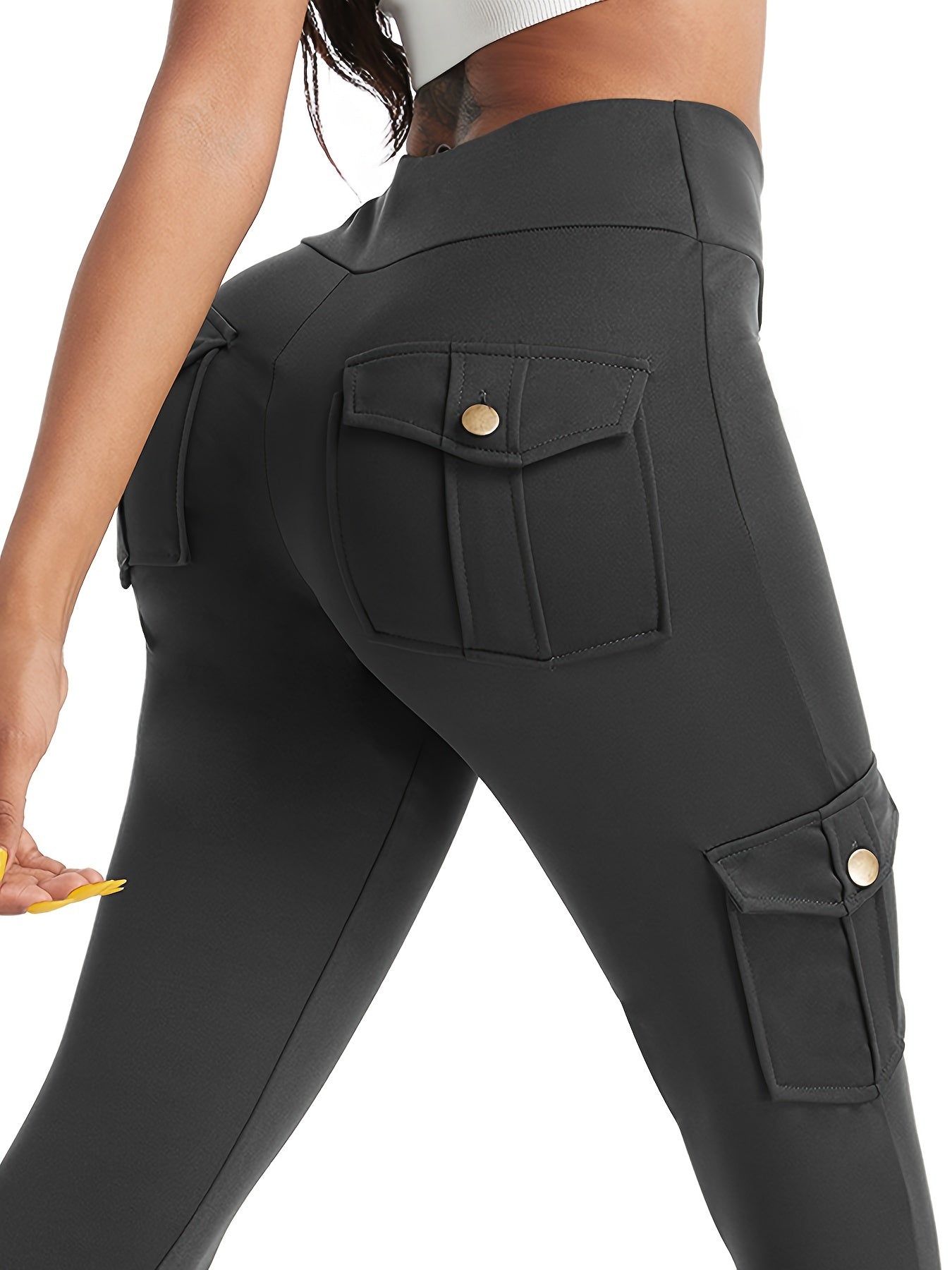High-Waist Yoga Leggings with Multiple Pockets – Soft, Stretchy & Stylish for Running, Gym, and Everyday Wear