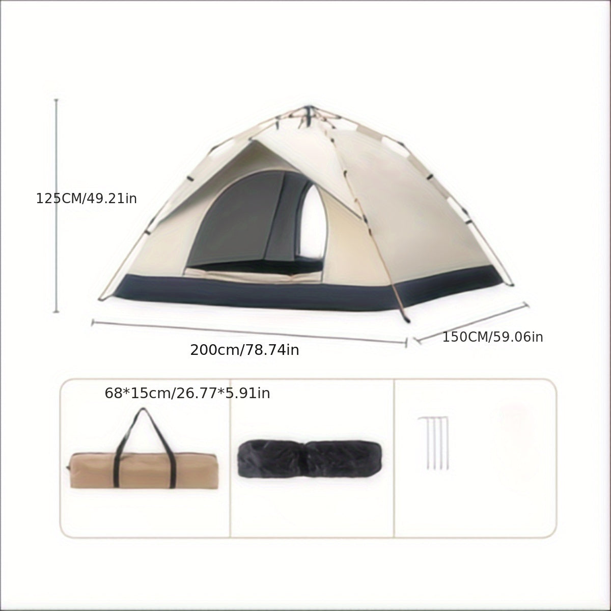 QuickSet 2-3/3-4 Person Portable Camping Tent - Waterproof, Sun-Protected, Automatic Quick-Opening Design - Ideal for Outdoor Travel, Beach, Fishing, Hiking Adventures