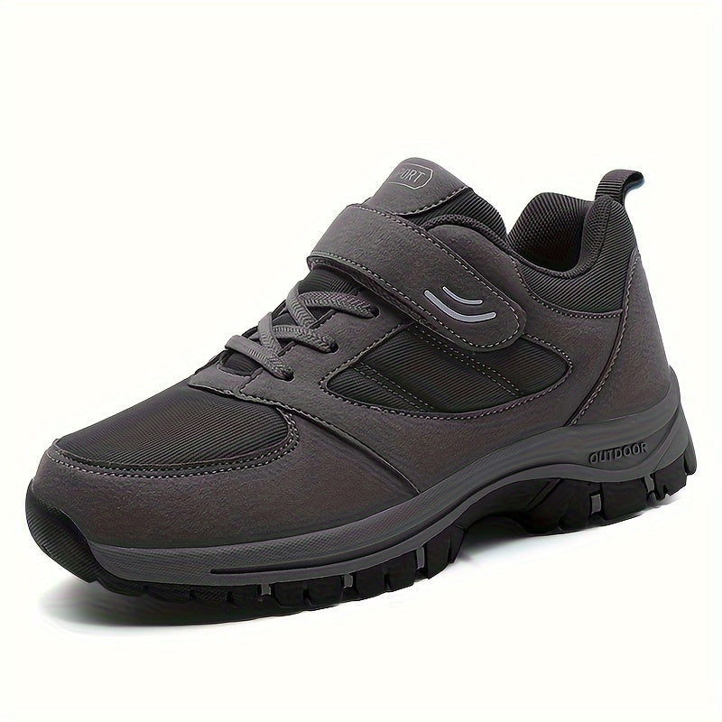 Men's Breathable Casual Shoes - Comfy, Soft Sole Sneakers with Hook and Loop Fastener for Outdoor Jogging